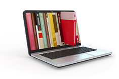 Laptop with picture of books