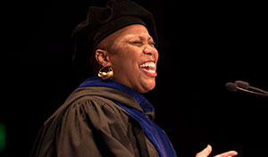 woman speaker at ctu graduation